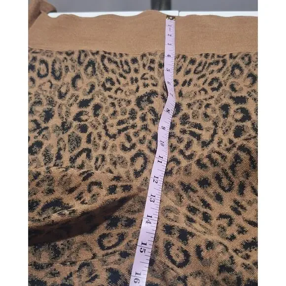 Moth by Anthropologie Pants Women's Medium Leopard Print Knit Wool Blend Mobwife - Picture 8 of 10